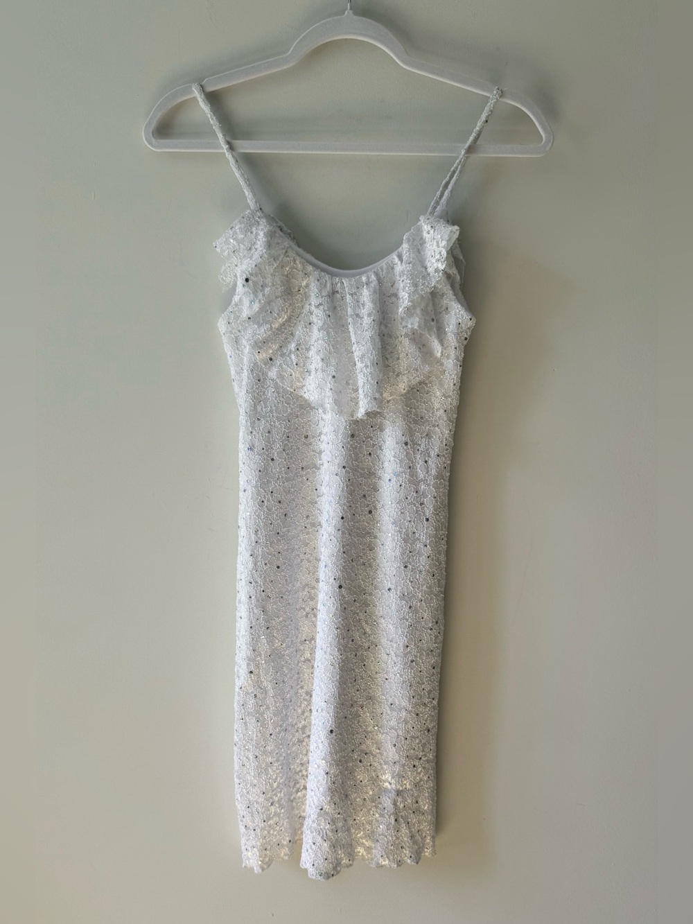 Les Tout Petits by Lois Letzt White Sequin Performance Dress Girls 14